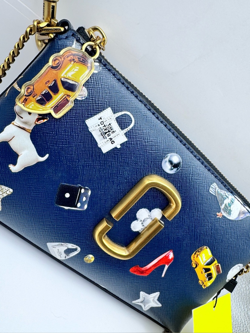 Marc Jacobs Navy Leather Mini Shoulder Bag with Multicolor Charm Accents - Picture 8 of 16